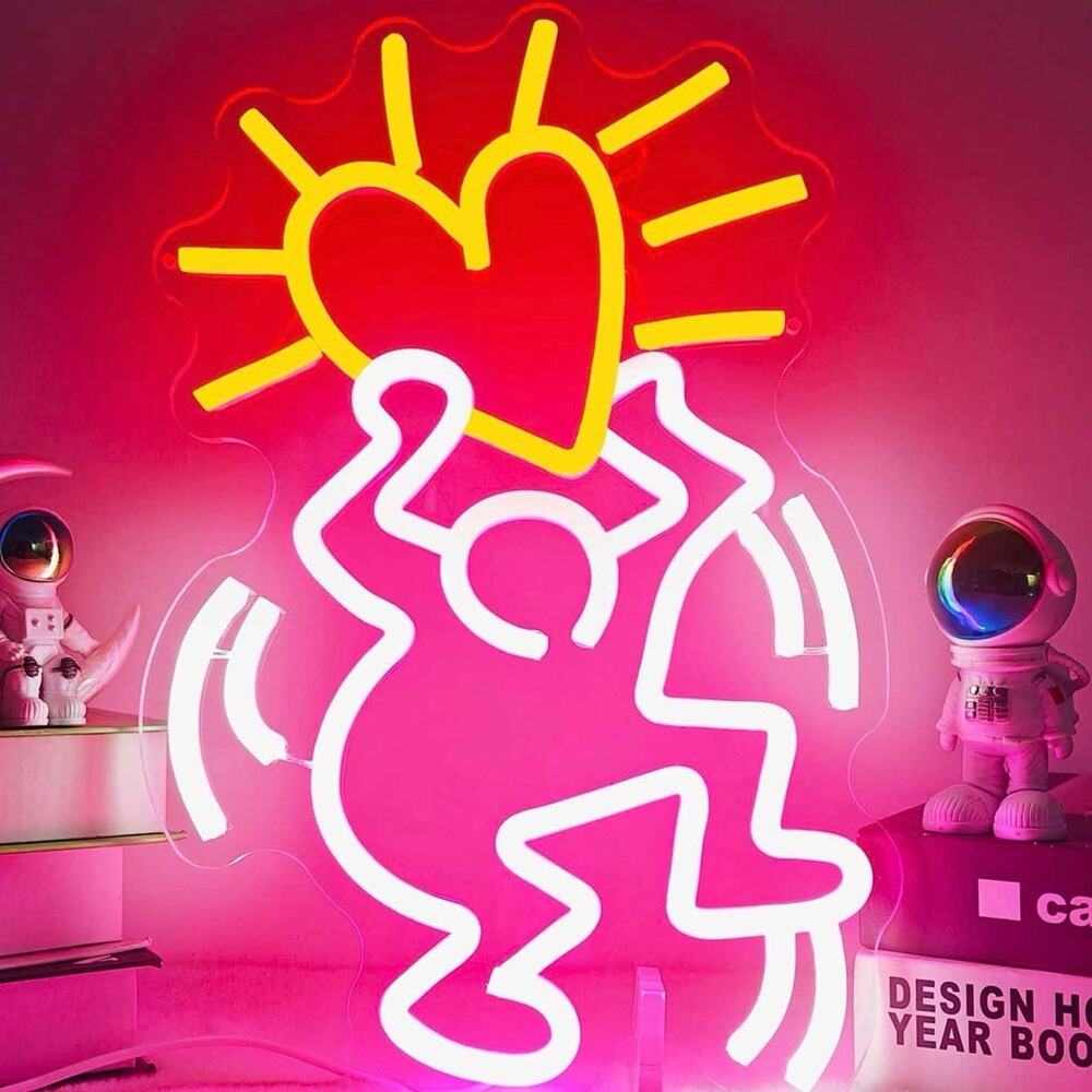 Keith Haring Neon Sign Night Light Room Wall Decor
